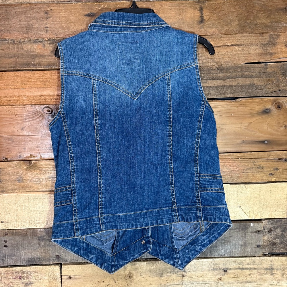 Gloria Vanderbilt Blue Denim Vest‎ Small - Picture 2 of 6